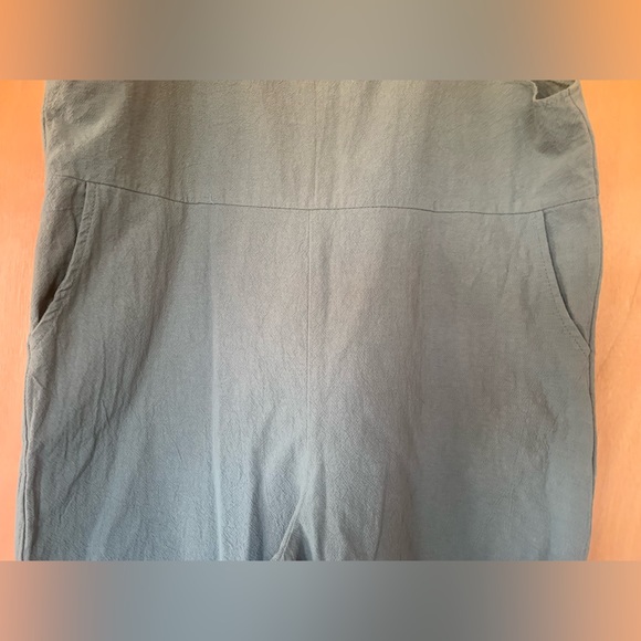 Women’s Overalls | Linen-blend | Size Small, Adjustable | POCKETS | Blue Green - Picture 3 of 5